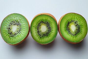  A Hyper-Detailed Close-Up of Sliced Kiwi, Revealing Its Tropical Beauty