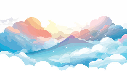 Fototapeta na wymiar Beautiful fantasy pastel clouds againt with top of hills