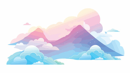 Fototapeta na wymiar Beautiful fantasy pastel clouds againt with top of hills
