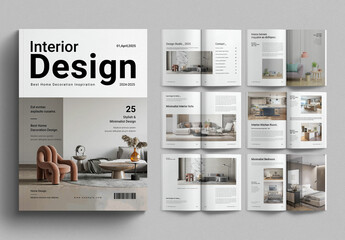Interior Design Layout Brochure Template - obrazy, fototapety, plakaty