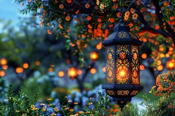 Islamic lantern decoration for Muslim Festivals like Eid Mubarak, Ramadan Kareem or Bakra Eid