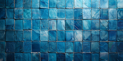 Blue tile wall 3D chequered background bathroom floor texture