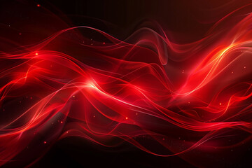 glowing red waves curves abstract background