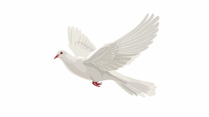 Flying Dove side view illustration template icon flat