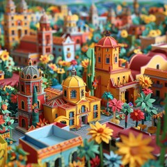 Origami Paper Town: Oaxaca's Cultural and Historical Essence

