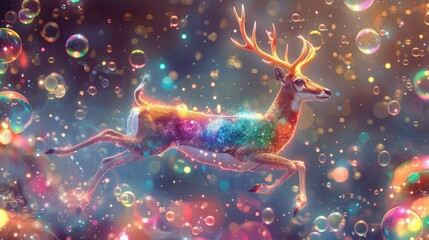 Enchanting Antelope: Vibrant Colors, Cosmic Essence, and Ethereal Beauty Captured in a Stunning Photograph
