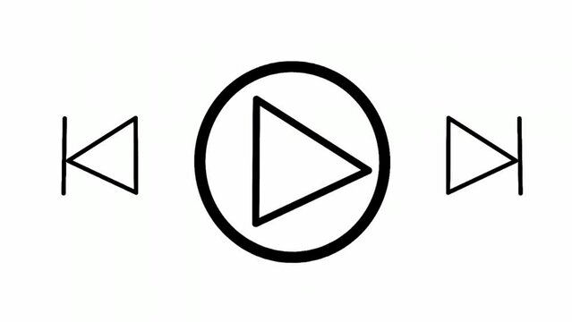 Animated video player icon, pause and play button.