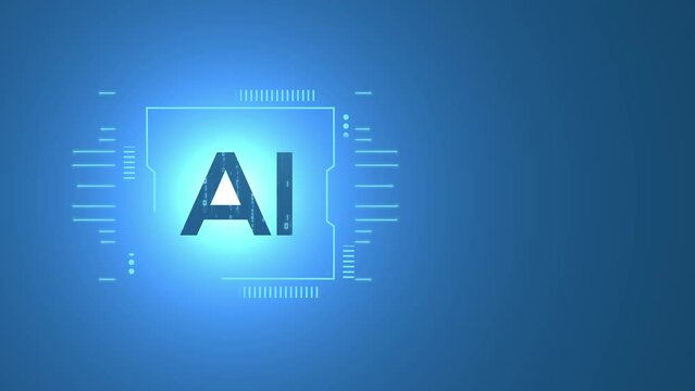 AI technology processor abstract blue background