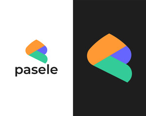 Modern P 3d Financial Creative icon logo design template