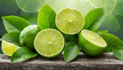 Zesty Delight: Vibrant Lime and Citrus Slice Background