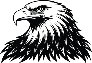 American bland eagle silhouette black vector illustration