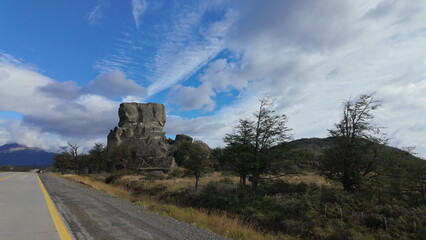 Driving Past the Devil s Rock in Chilean Patagonia