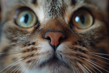 Closeup of a cat face - obrazy, fototapety, plakaty