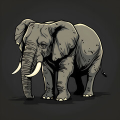 A painting of an elephant.