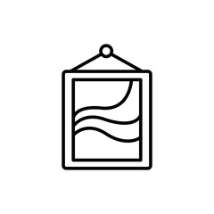 Painting outline icons, minimalist vector illustration ,simple transparent graphic element .Isolated on white background