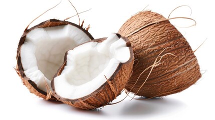 Coconut . Delicate ripe tasty exotic fruit. Generative ai - obrazy, fototapety, plakaty