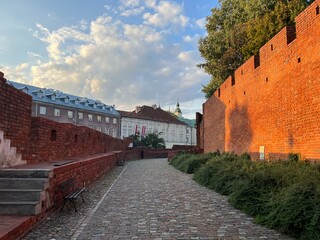 walls of warsaw on a sunny day, poland