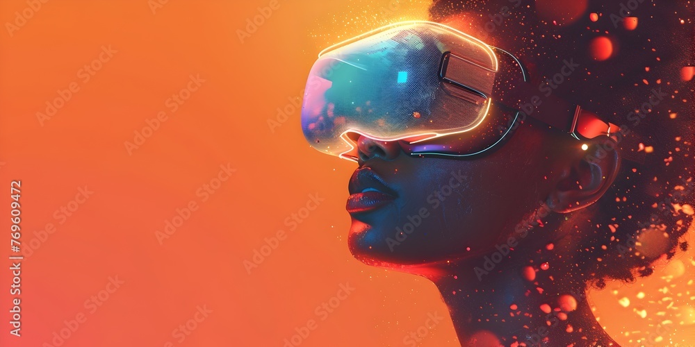 Poster immersive digital dimension mixing in augmented augmentation of reality with vibrant cosmic visuals 