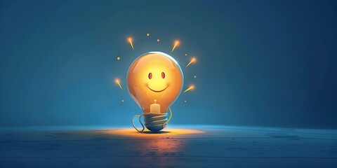 Illuminating Ideas A Light Bulb Character Sparking and Innovation