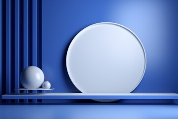 a white round object next to a shelf