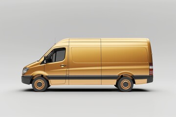 Blank Gold delivery van mockup
