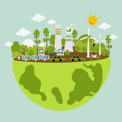 Happy Earth Day vector ilustration symbol.Save the Earth.Enviromental save the nature.