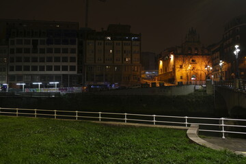 Street in Bilbao at night
