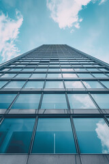 Fototapeta premium A modern office building view from below