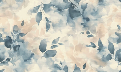 abstract watercolor background with blue leaves © Iryna
