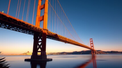 The Golden Gate Bridge is a beautiful and iconic landmark in San Francisco