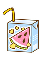 Cute cartoon watermelon juice isolated on white - 769614879