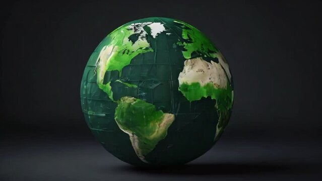 green planet earth globe, Earth globe in monochromatic green, earth in space, earth day concept, created with generative ai	