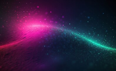 abstract background with purple light rays and glittering particles. Beam with sparks. Glowing lines. Wave of dots and weave lines