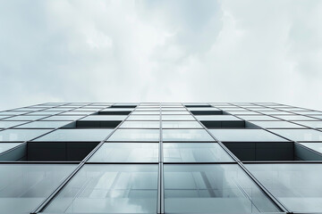 A modern office building view from below