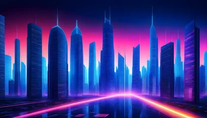 Muurstickers Futuristic buildings city © Muhammad