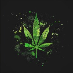 Fototapeta na wymiar make a cannabis marijuana branding image, trendy, high quailty