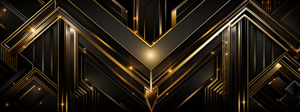 Abstract Luxury Geometric Wallpaper in Art Deco Style