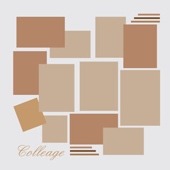 Collage for photos. Vector frame for pictures. Vector illustration