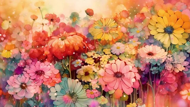 カラフルな花の背景素材,Generative AI 