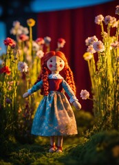 Fototapeta premium doll in the garden