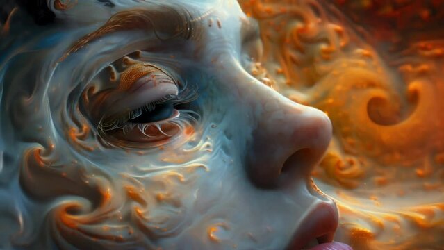 A multidimensional fractal structure seemingly shifting and evolving as one gazes at it representing the constant flux and transformation of all things.