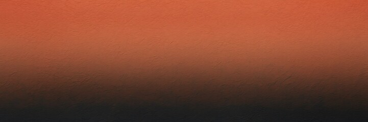 Fototapeta premium dark coral to burnt umber color gradient kraft paper grainy rough texture banner panoramic background banner template backdrop from Generative AI