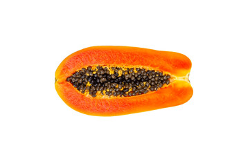 papaya on white background, cut out