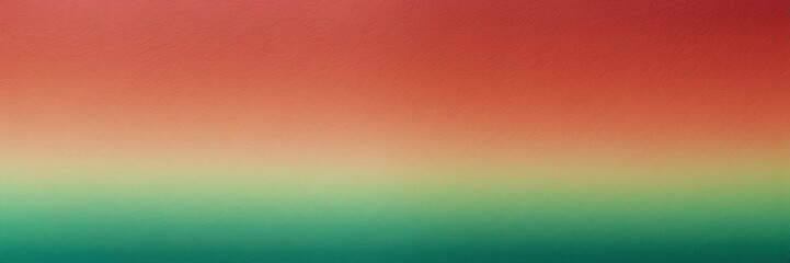 Obraz premium Maroon red to spring green color gradient kraft paper grainy rough texture banner panoramic background banner template backdrop from Generative AI