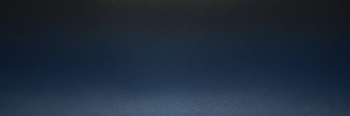 Obsidian black to midnight blue color gradient kraft paper grainy rough texture banner panoramic background banner template backdrop from Generative AI
