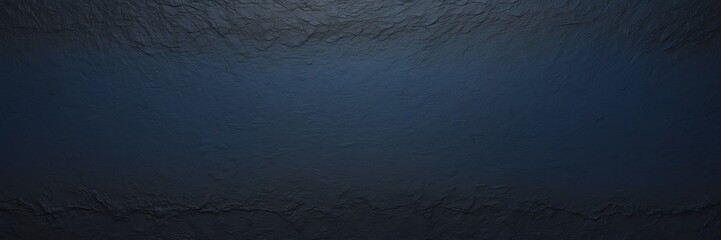 Obsidian black to midnight blue color gradient kraft paper grainy rough texture banner panoramic background banner template backdrop from Generative AI - obrazy, fototapety, plakaty