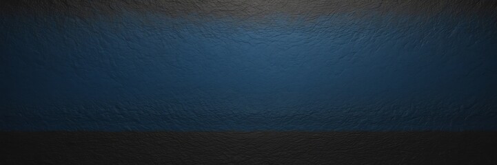 Onyx black to midnight blue color gradient kraft paper grainy rough texture banner panoramic background banner template backdrop from Generative AI - obrazy, fototapety, plakaty