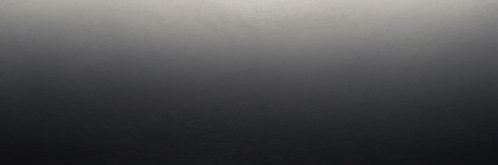 Storm cloud gray to obsidian black color gradient kraft paper grainy rough texture banner panoramic background banner template backdrop from Generative AI - obrazy, fototapety, plakaty