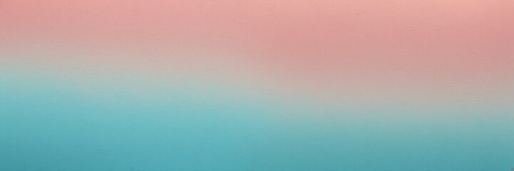 Teal blue to coral pink color gradient kraft paper grainy rough texture banner panoramic background banner template backdrop from Generative AI