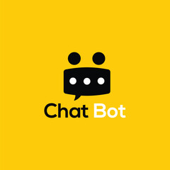 Chatbot icon. Bot sign design. Chat bot logo concept. Robot head in speech bubble. Online customer support service bot logo, UI UX element for web design. Virtual smart assistant. AI Robot silhouette.